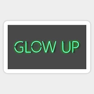 Glow Up - Green glowing Neon Text Sticker